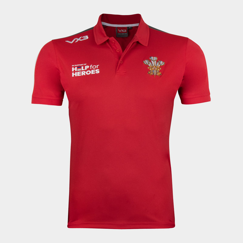 VX-3 Help 4 Heroes Wales Polo Shirt Mens