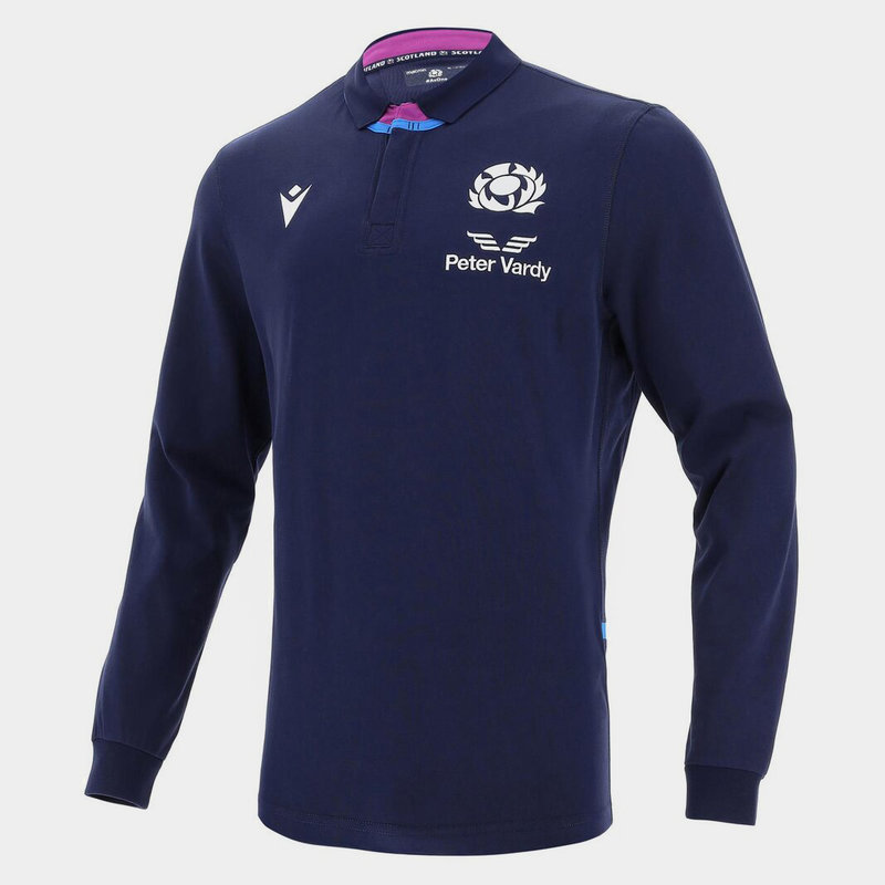 Macron Scotland Home Long Sleeve Classic Rugby Shirt 2021 2022 Junior